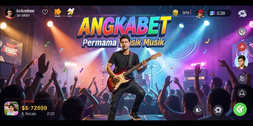 Tampilan gameplay menarik dalam ANGKABET dengan berbagai pilihan musik.