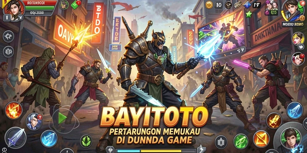 Tangkapan layar gameplay BAYITOTO yang penuh aksi pertarungan.