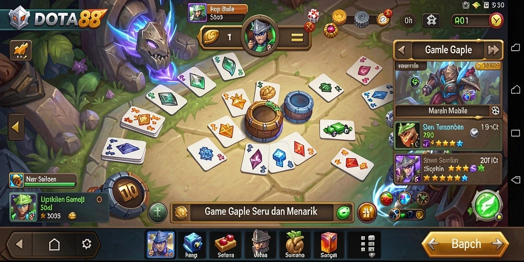 Screenshot gameplay DOTA88 menampilkan momen seru dalam Gaple.