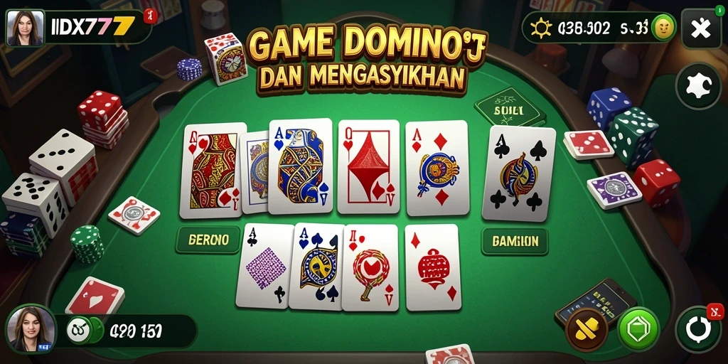 Tampilan gameplay seru dalam permainan Domino IDX777.