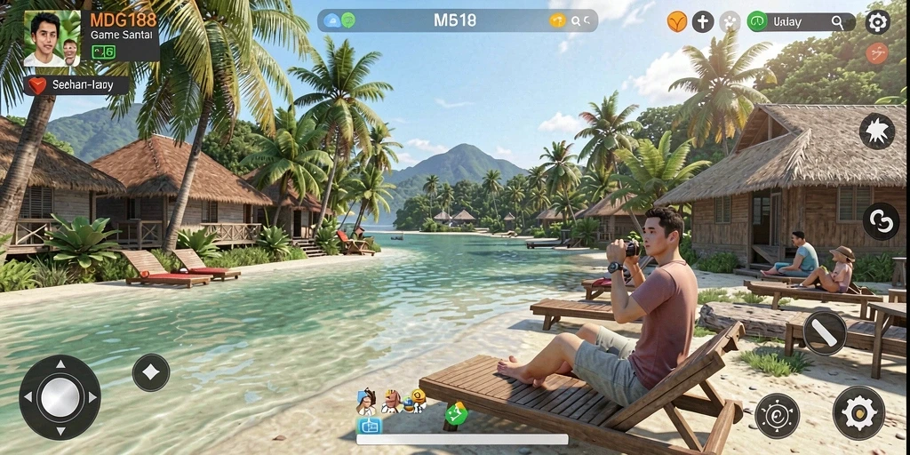 Tampilan gameplay santai MDG188 yang menawan.