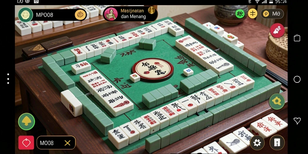 Screenshot MPO08 menampilkan gameplay Mahjong yang seru dan menantang.
