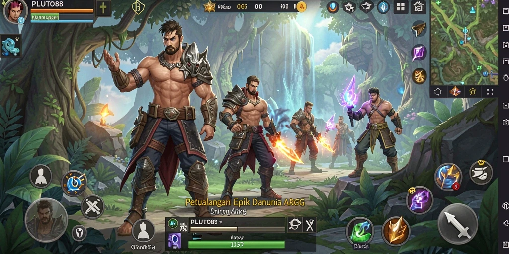 Screenshot gameplay <strong>PLUTO88</strong> menunjukkan aksi petualangan yang mendebarkan.