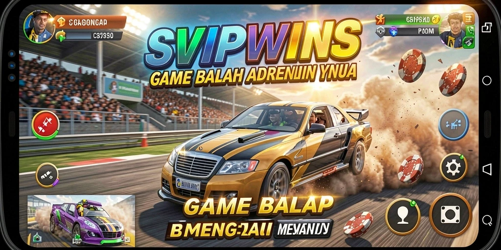 Tangkapan layar gameplay balapan SVIPWINS yang mendebarkan.