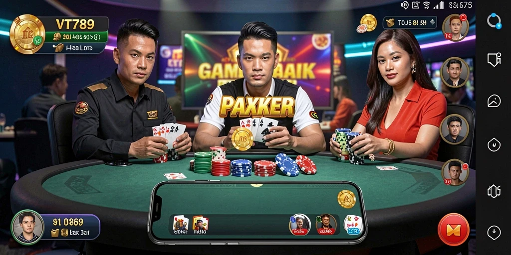 Tampilan gameplay Poker yang menarik di VT789 dengan fitur interaktif.